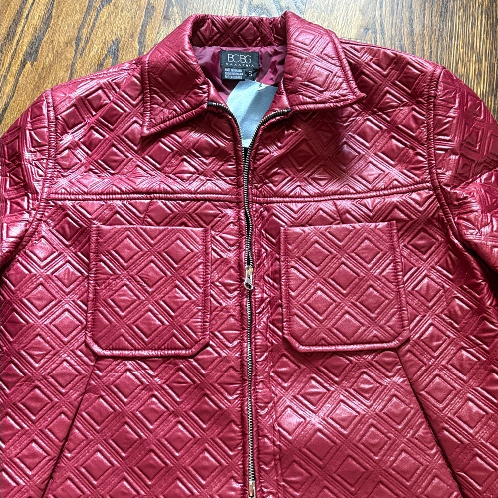 BCBG Max Azria Men’s Quilted Oxblood Red Jacket S new w/ tag